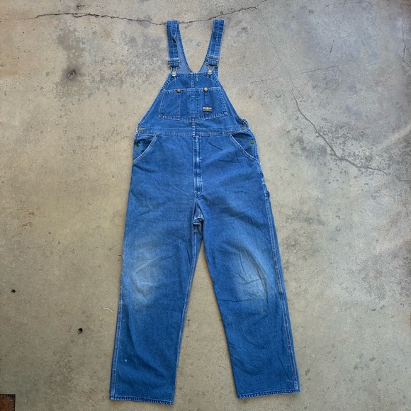 Vintage OshKosh B'Gosh Denim Overalls Size 38 Made in USA Sanforized